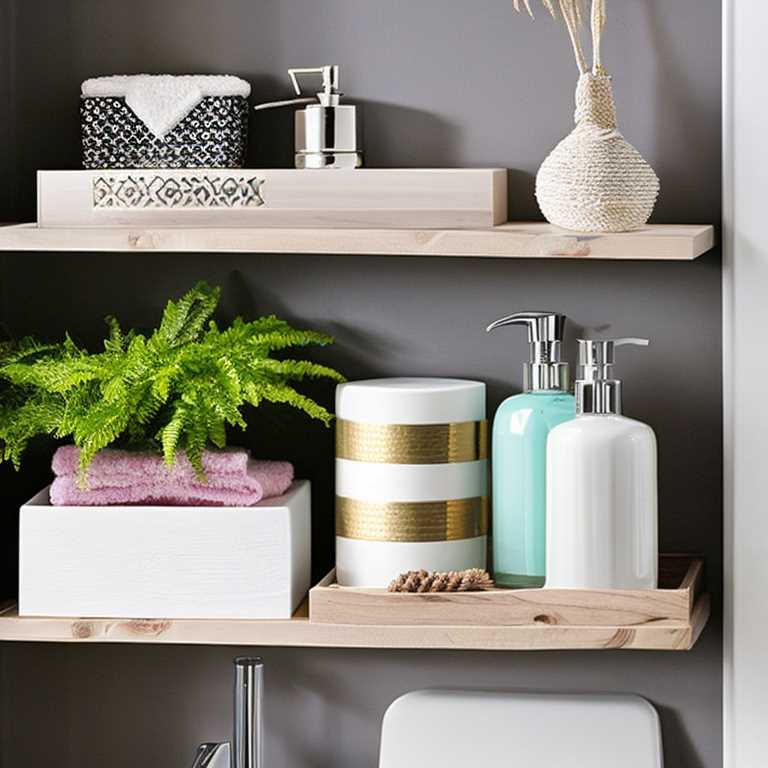 decorate a bathroom shelf