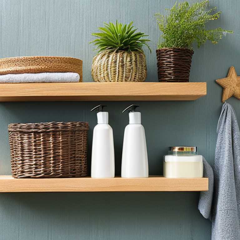 decorate a bathroom shelf