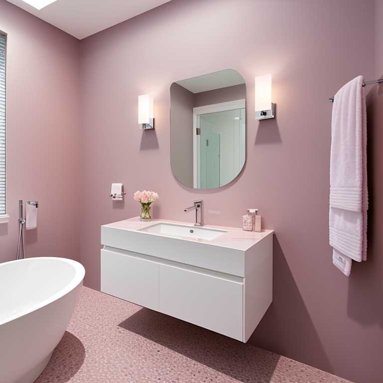 Bathroom That Has Pink Tile