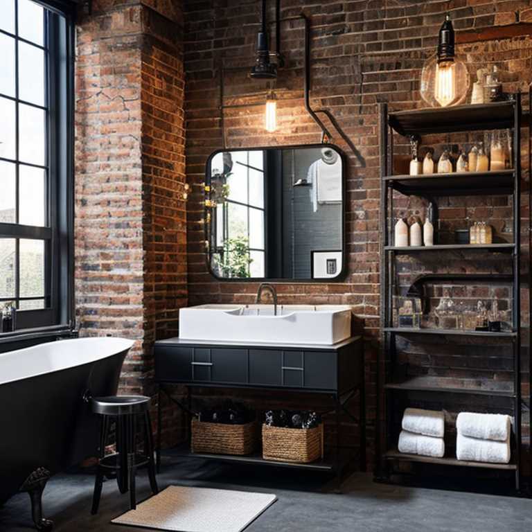 industrial style bathroom